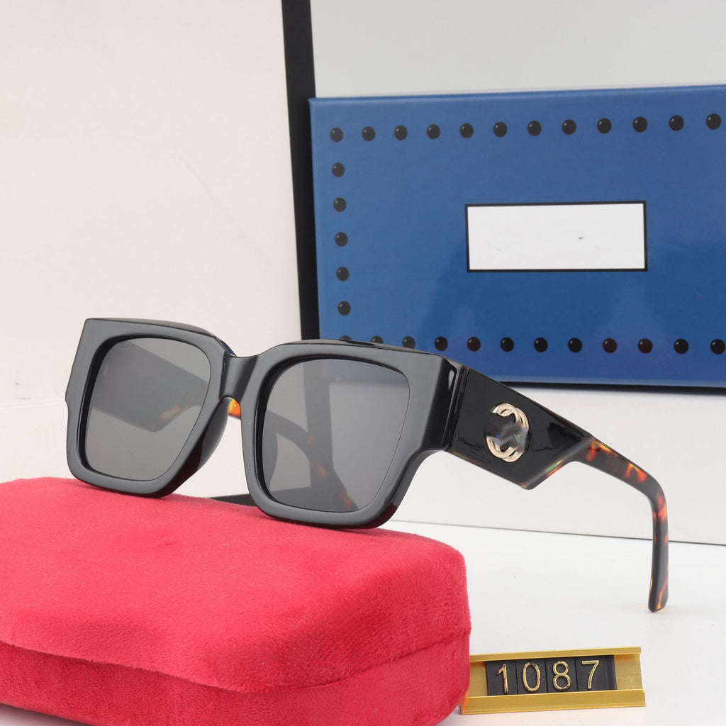 Little Red Book New G Home Sunglasses for Men and Women, Anti-UV, Round Face, Large Frame, Slimming, Driving, Sunshade Sunglasses