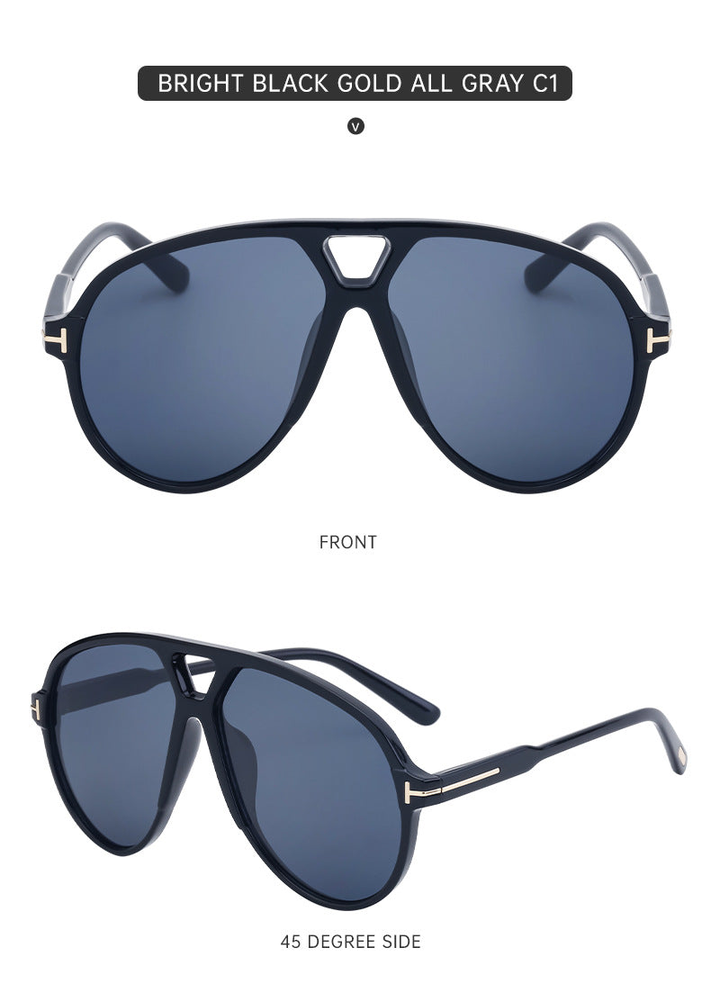 European and American Fashion Large Frame Sunglasses Sun Protection Sunglasses Men's Trendy Toad Glasses High-end Glasses sunglasses