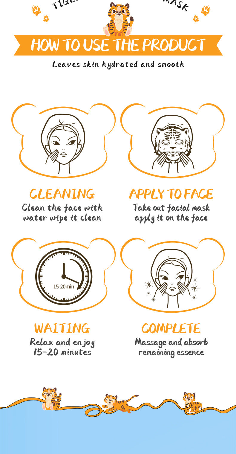 Full English Animal Pattern Mask25g SADOER Hydrating and Moisturizing Skin Care Tablets for  Wholesale