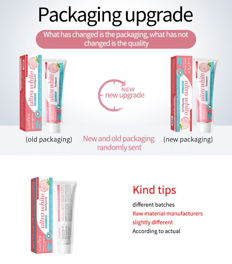 Rose Salt Brightening Stain Removal Toothpaste SADOER Oral Teeth Gum Care Plant-Based Toothpaste  Wholesale
