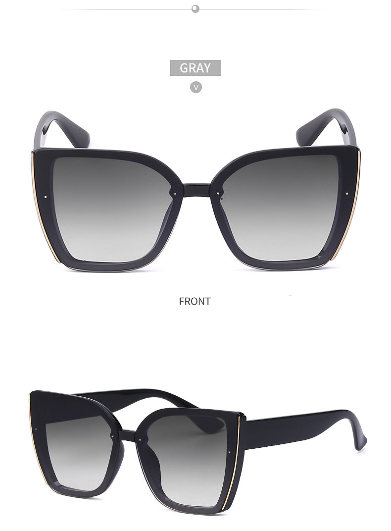 Internet Celebrity Cat Eye Large Frame Sunglasses for Women Fashion Trend UV Protection Sunglasses Korean Style Glasses sunglasses