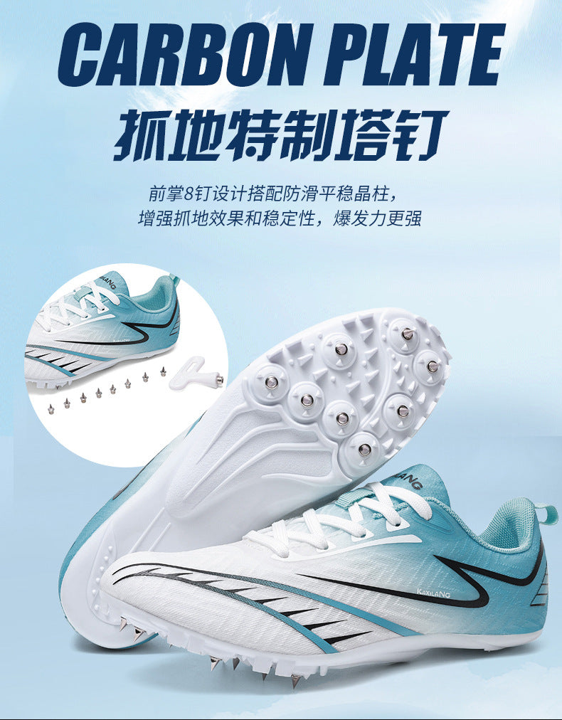 8Mesh Surface Sprint Shoes Track and Field Triple Jump Competition Training Shoes Unisex Sports Shoes for Middle School Entrance Exam All-around Sports Shoes