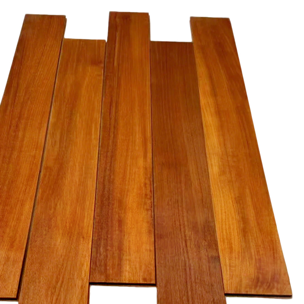 Customizable 12mm Solid Wood Engineered Teak Flooring UV Finish Three Layer Luxury Villa Hotel Basement Interior Exterior
