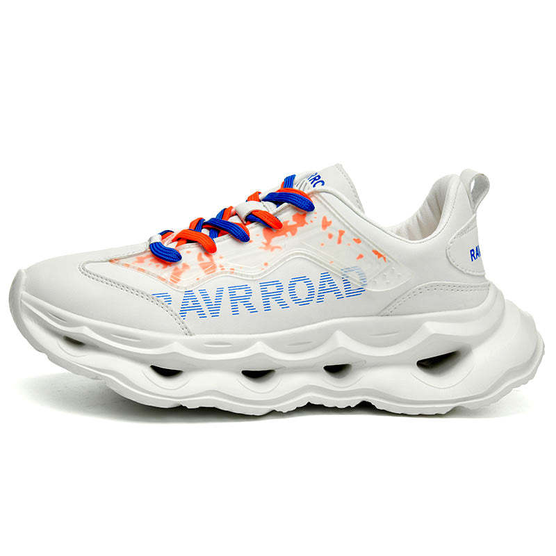 2025New Year's New Rebound Shock Absorption Sports Shoes Men's Fashion Retro Leather Dad Shoes Comfortable Wear-Resistant Running Shoes