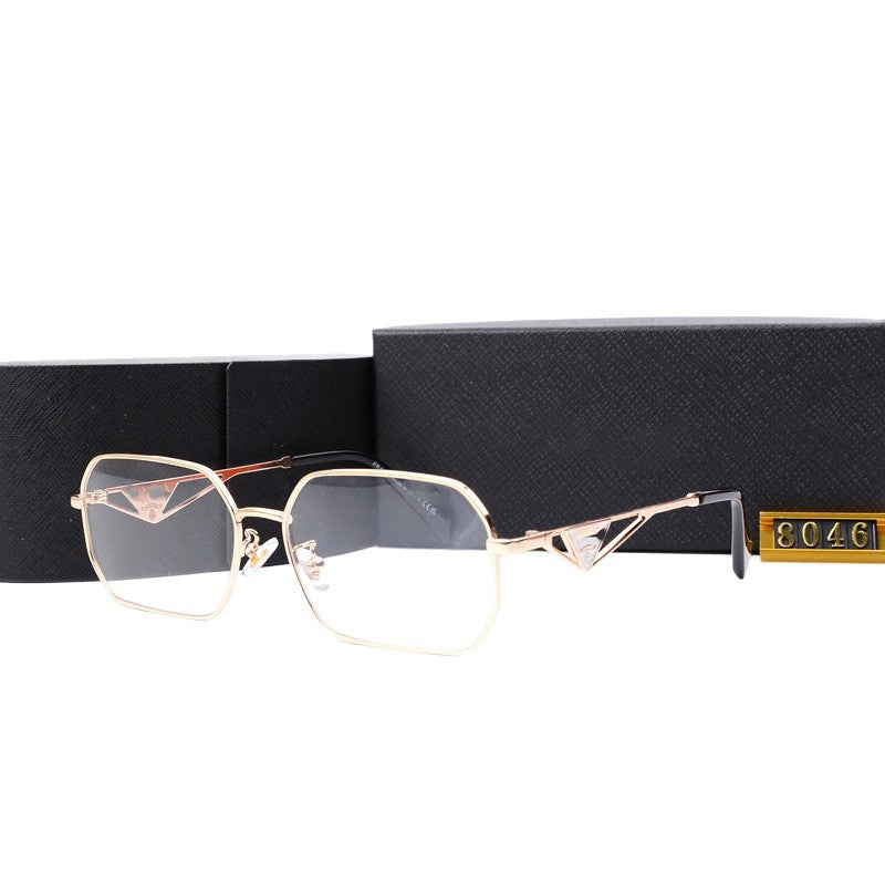New Metal Sunglasses for Men and Women Classic Elegant Versatile Sunglasses Travel UV Protection Double Bridge Sunglasses Hot