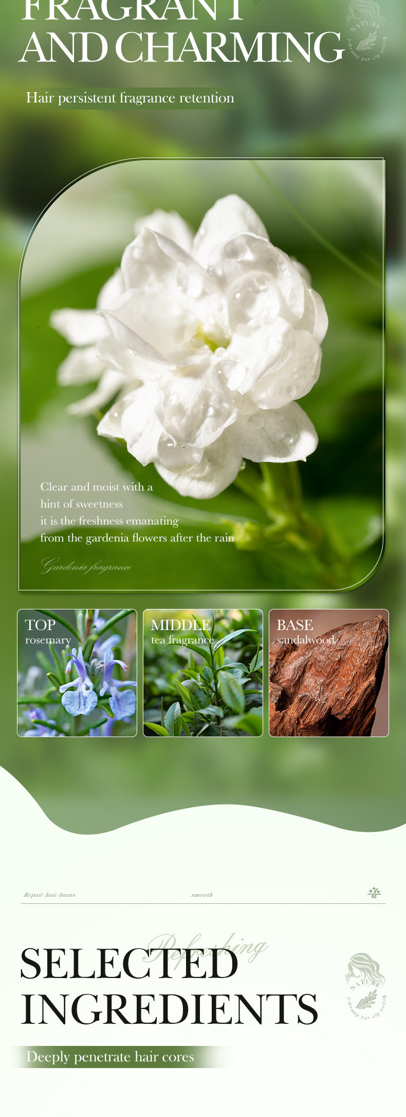 Full English Rosemary Hair Mask SADOER Little Pudding Frizz and Split Ends Smoothing Conditioner Wholesale