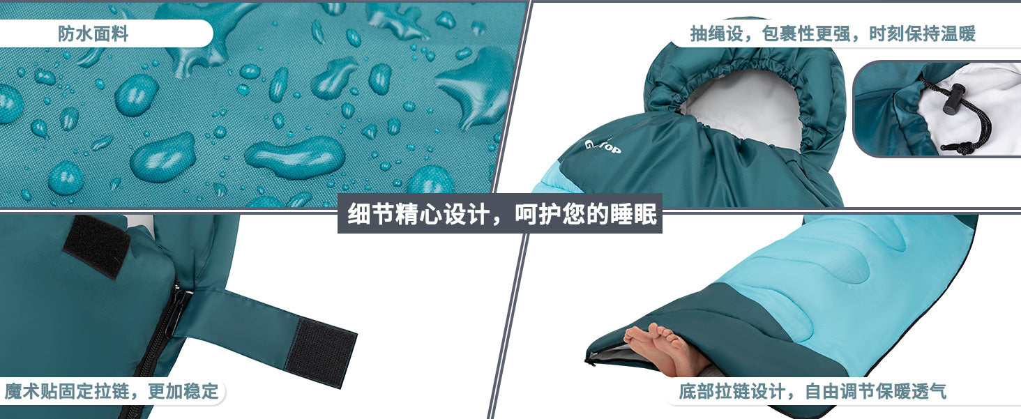 Envelope Style Spring and Autumn Adult Sleeping Bag Soft Thickened Indoor Nap Quilt Camping Portable Warm Sleeping Bag Outdoor