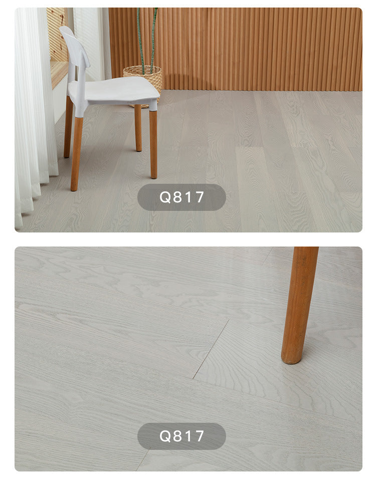 1.2mm White Ash Natural Wood Veneer New Three-Layer Solid Wood Composite Floor Heating Home Eco-Friendly Flooring Package Installation for Entry