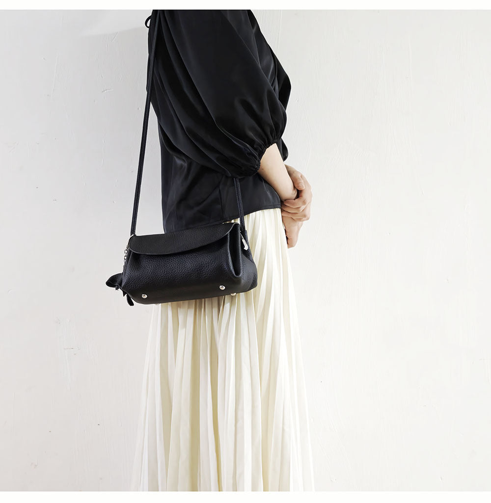 Genuine Leather Small Square Bag Daily Simple Women's Bag2025New Casual Little Elephant Commuting Versatile Cover Head Single Shoulder Crossbody Bag