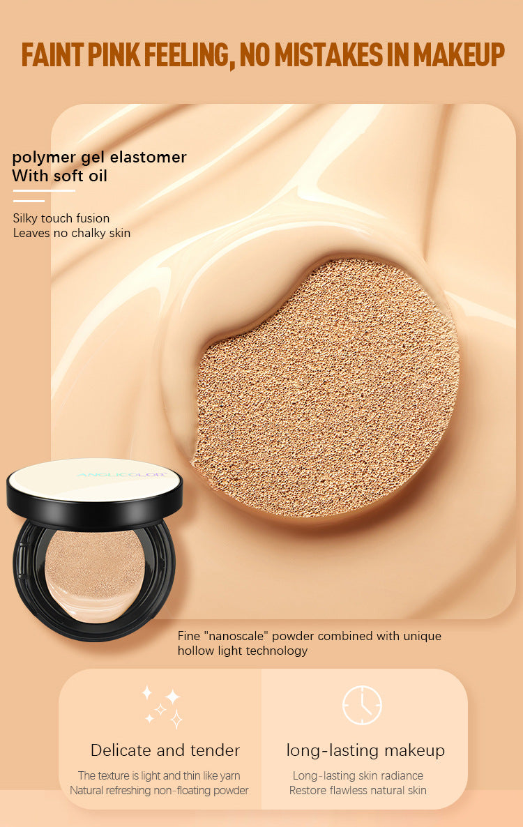 Anglicolor Air Cushion BB Cream Concealer No Makeup Cream Oil Control Long-lasting Liquid Foundation CC Frost