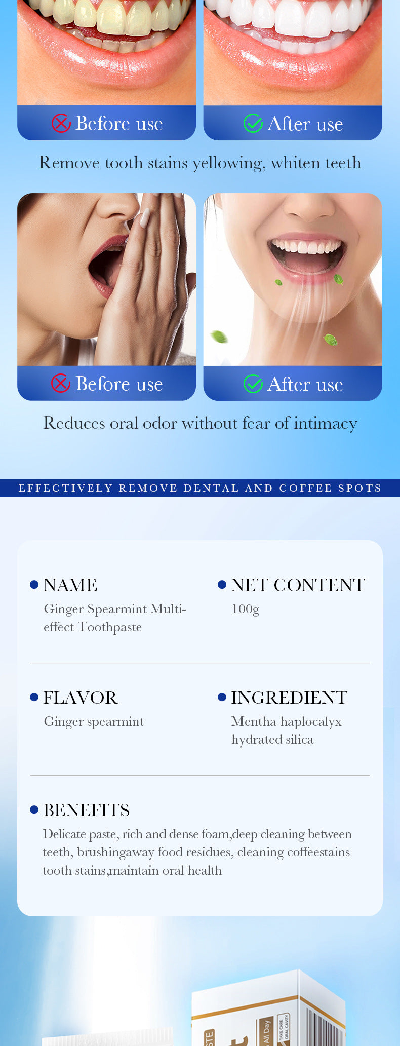 Full English Mint Toothpaste100gSADOER Propolis Sea Salt Ginger Cleans Tartar Strengthens Teeth  Wholesale