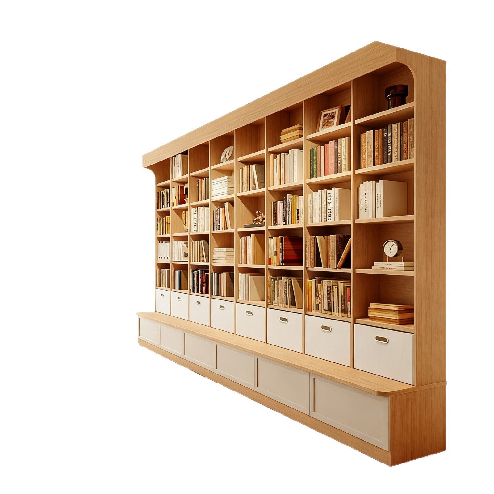 Custom Aluminum Alloy Bookshelf Full Wall Home Library Living Room Ceiling-to-Ceiling Integrated Cabinet Large Capacity Bookshelf