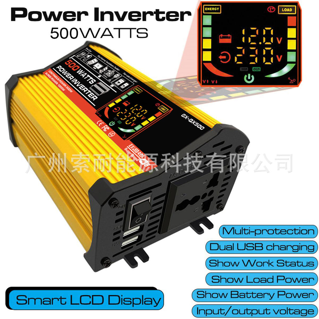 Car and Home Inverter12V Turn110V220V 500W Smart Display car power inverter
