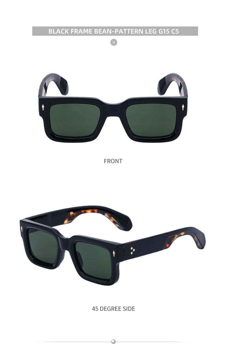 2025New Retro Square Frame Sunglasses for Men High-End European and American Retro Sunglasses Men's Trend sunglasses