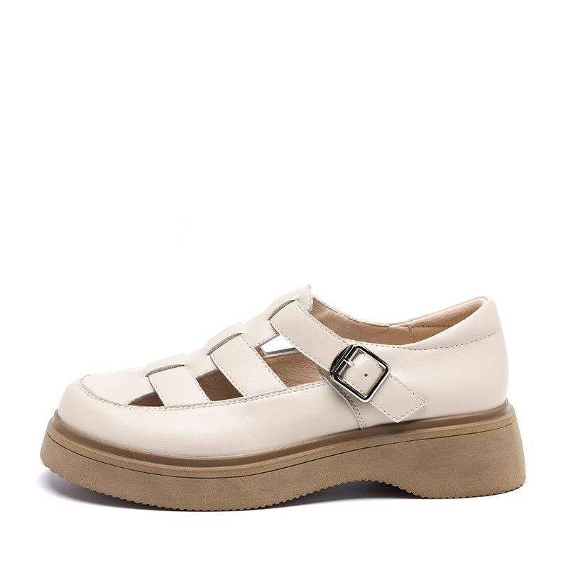 Women's Roman Sandals2025New Summer Single Shoes Versatile Closed-Toe Outdoor Wear with Dress Hole Shoes for Women