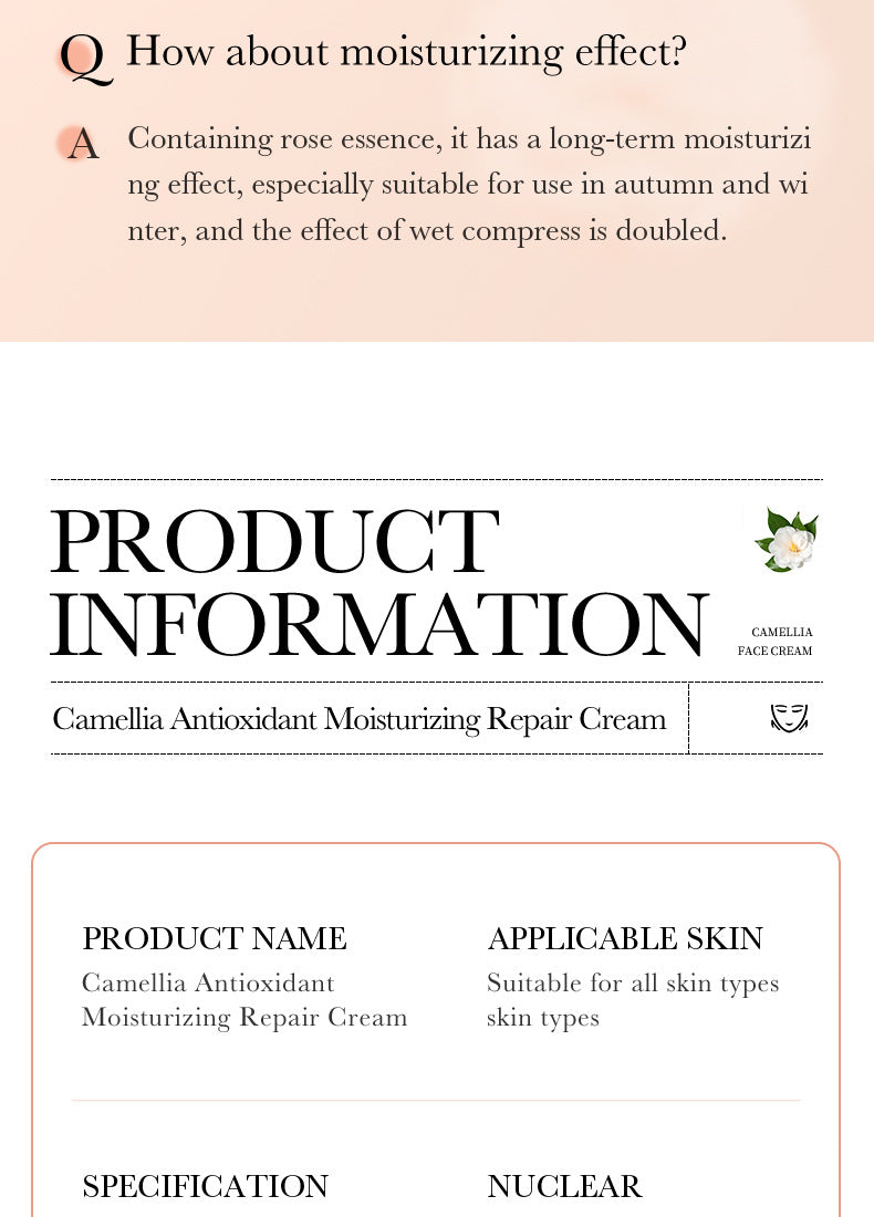 Camellia Face Cream BIOAOUA Hydrating, moisturizing, refreshing, non-sticky moisturizing cream cross-border foreign trade wholesale