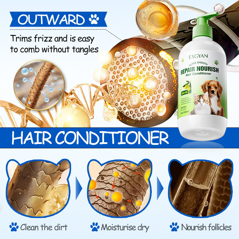 Pet Olive Conditioner EXGYAN Moisturizing and Beautifying Hair Conditioner for Cats and Dogs Cross-Border Wholesale