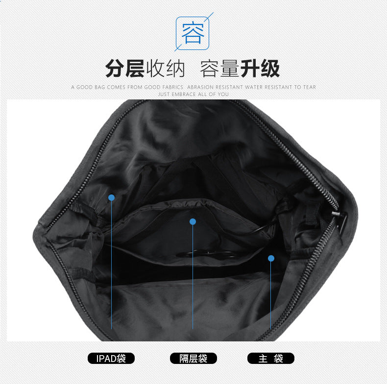 OZUKO Korean Style Student Backpack Double Shoulder Bag Large capacity waterproof laptop bag casual commuting travel bag for men