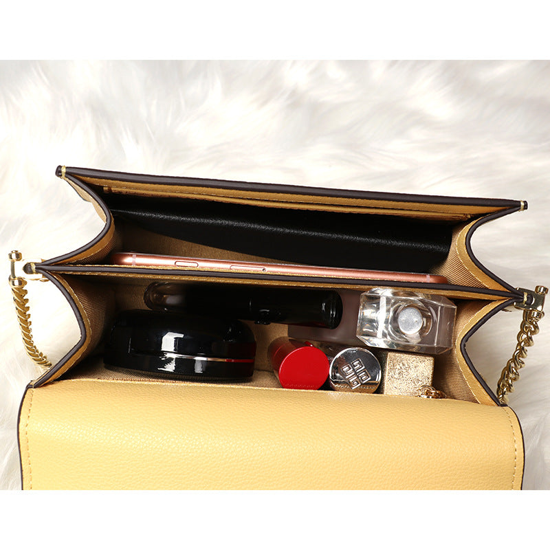 Trolis Luxury Women's Bag Two-Layer Cowhide Small Square Bag Niche Versatile Single Shoulder Crossbody Chain Women's Bag Manufacturer