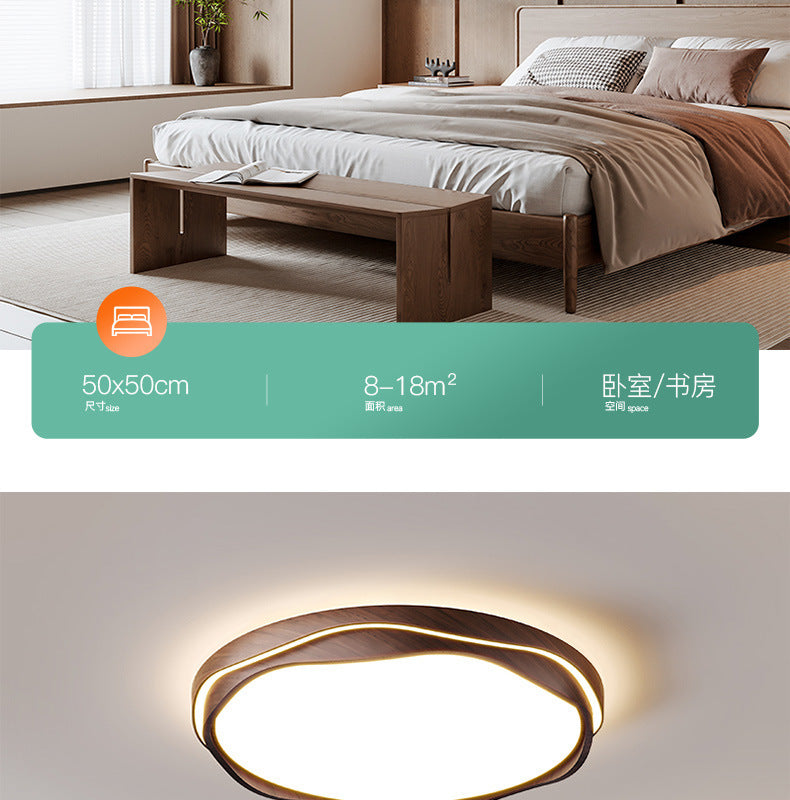 Living Room Main Light New Chinese Style Mid-century Elegant Zhongshan Lighting Whole House2025New Walnut Ceiling Light