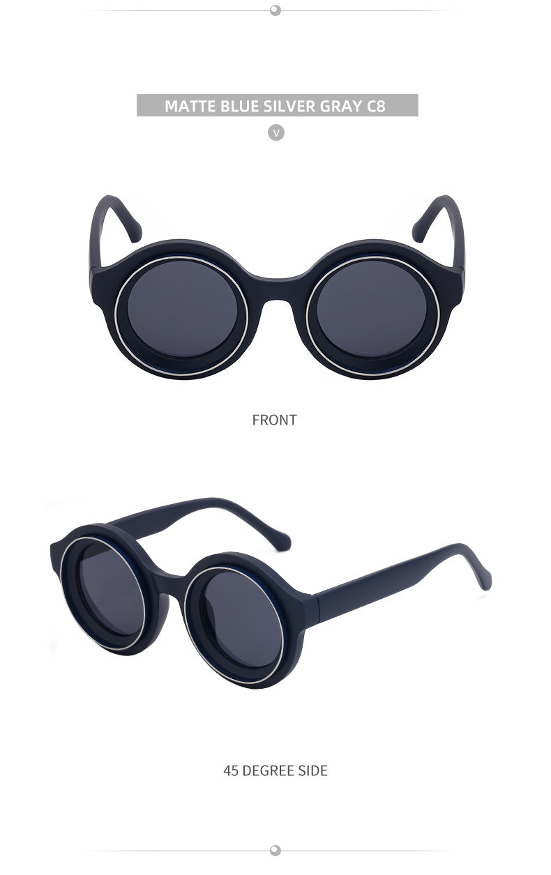 Sunglasses European and American Fashion Round Frame Sunglasses Men's High-end Sunglasses Men's Wholesale sunglasses