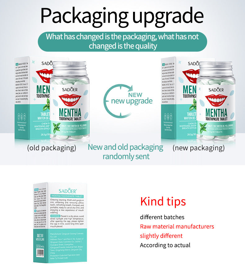 All-English Solid Toothpaste Series SADOER Sakura Whitening Anti-Yellowing Teeth Cleaning Toothpaste  Wholesale