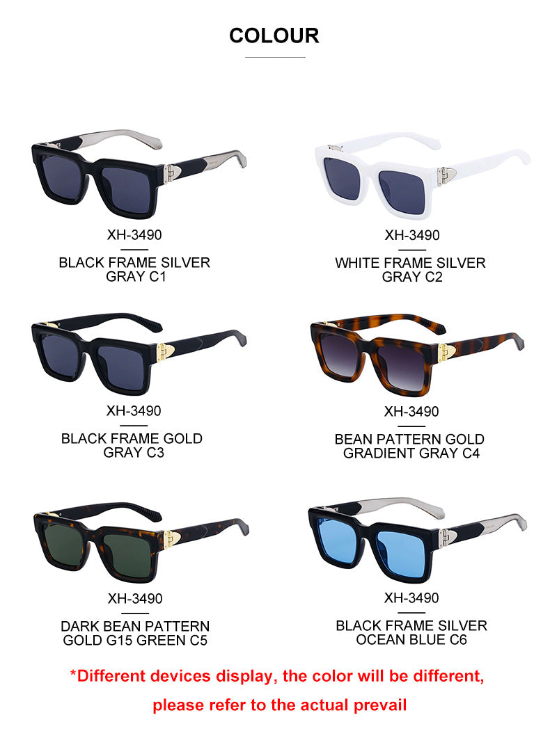 2025 New European and American Style Square Frame Sunglasses for Men High-end Feel 0k Rich Man Sunglasses Men Trendy sunglasses