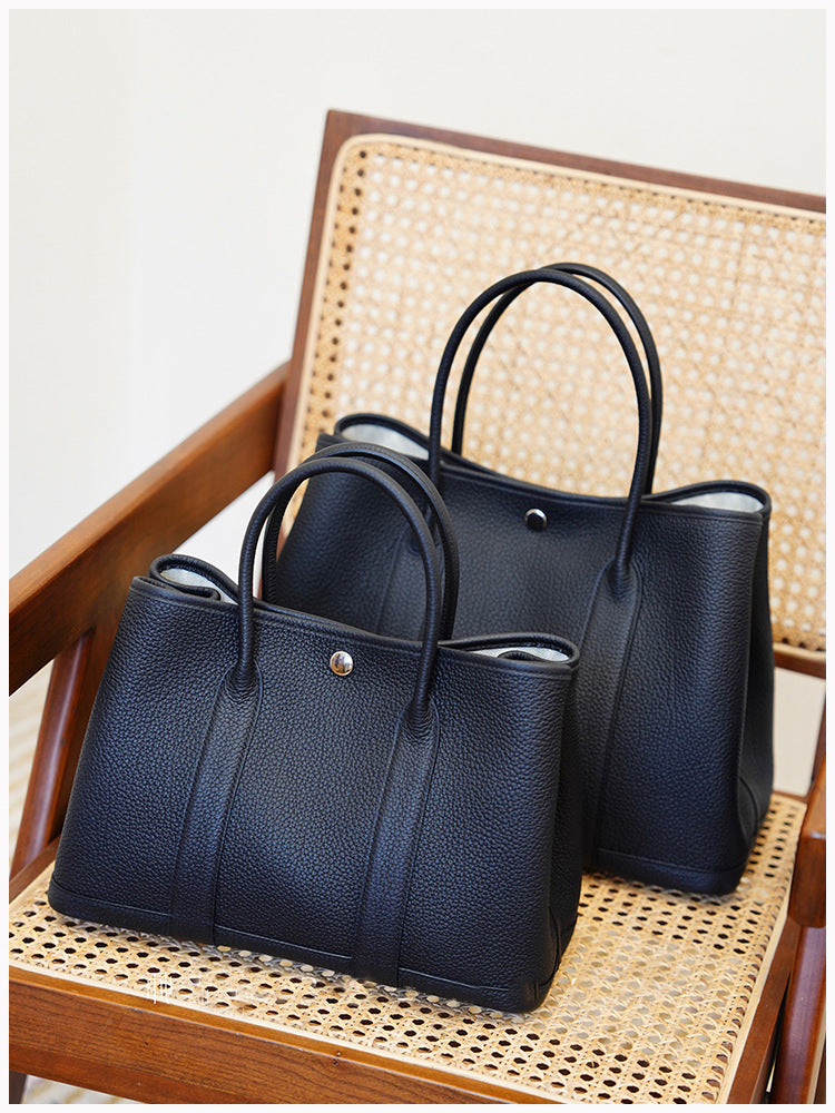 Garden Bag Summer High-End Feel Guangzhou First Layer Cowhide Women's Bag Genuine Leather Tote Bag Large Capacity Commuter Handbag