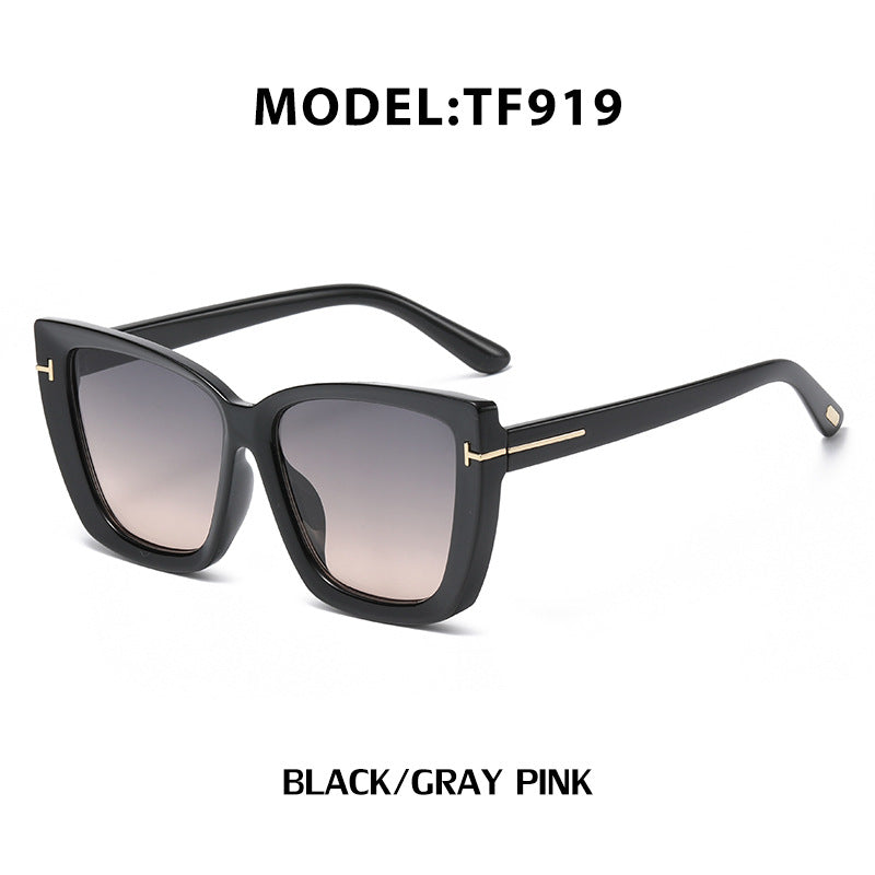 European and American Fashion Cat Eye Sunglasses for Women with High-end Feel Korean Style T Fashionable Sunglasses for Women Wholesale