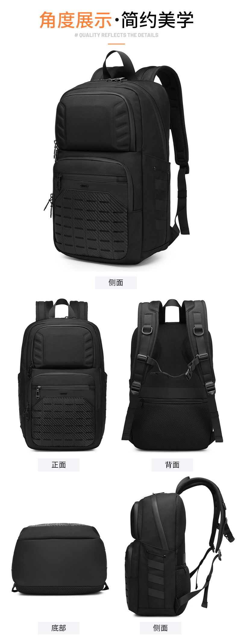 OZUKO Backpack Men's College Student Bag Lightweight Waterproof Large Capacity Casual Sports Computer Commuting Backpack