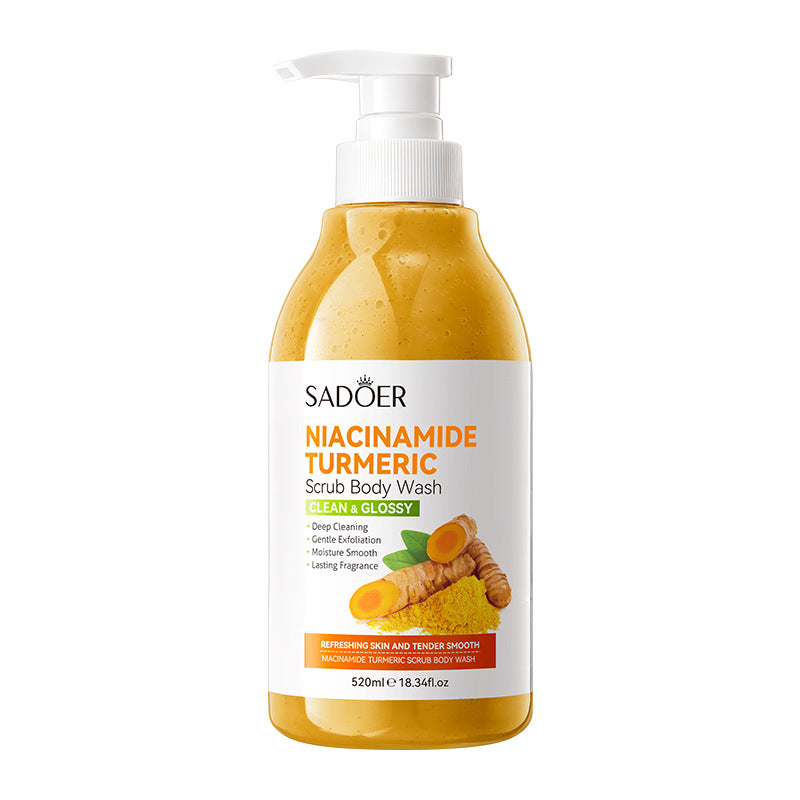 Turmeric Scrub Body Wash520ml  Niacinamide Cleansing Body Shower Gel Export Manufacturer Wholesale
