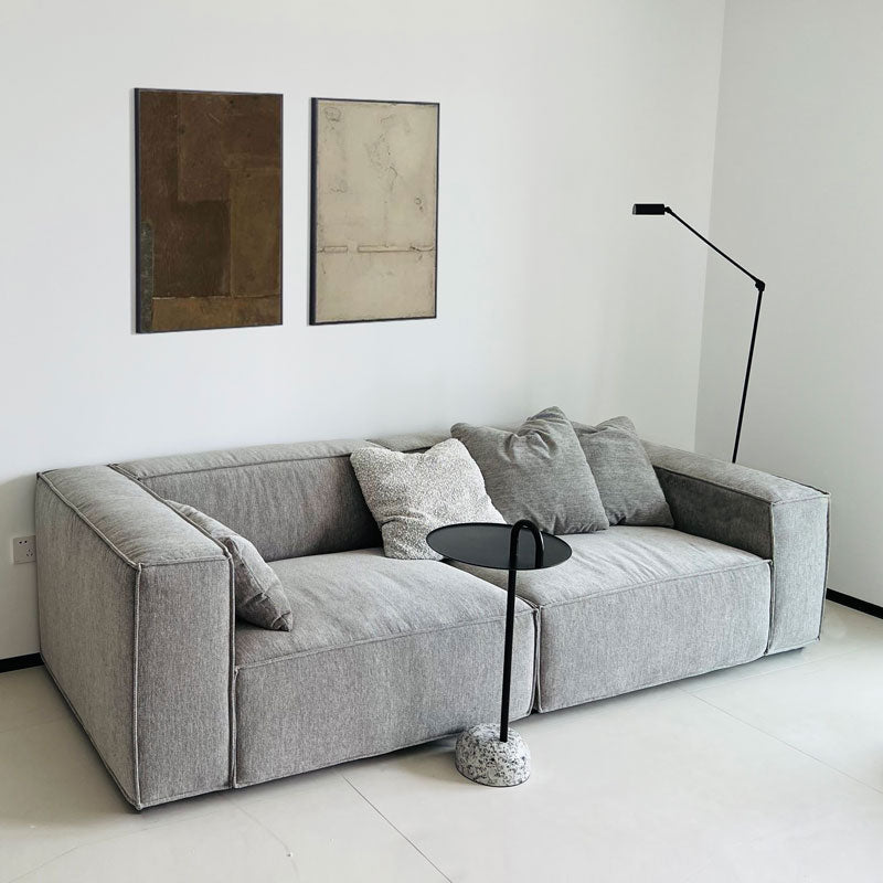 Vacuum Compression Modern Minimalist Tofu Block Sofa Small Apartment Living Room Retro Straight Row Roll Pack Square Fabric Sofa