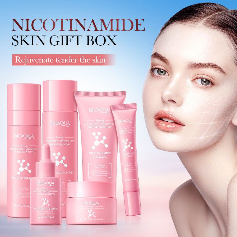 Cross-border Niacinamide Hydrating and Rejuvenating Six-Piece Set Hydrating Moisturizing Gift Set Cross-Border Wholesale
