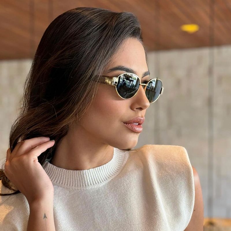 New European and American Fashion Oval Frame Sunglasses for Women High-end Sunglasses for Women Trendy Sunscreen Wholesale sunglass