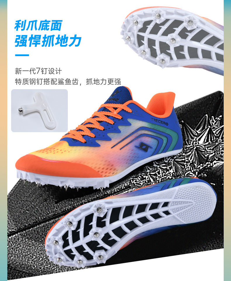 CICERO New Style Running Spikes Shoes for Teenagers Boys and Girls Students Large Spikes Professional Competition Physical Test Training Track and Field Shoes