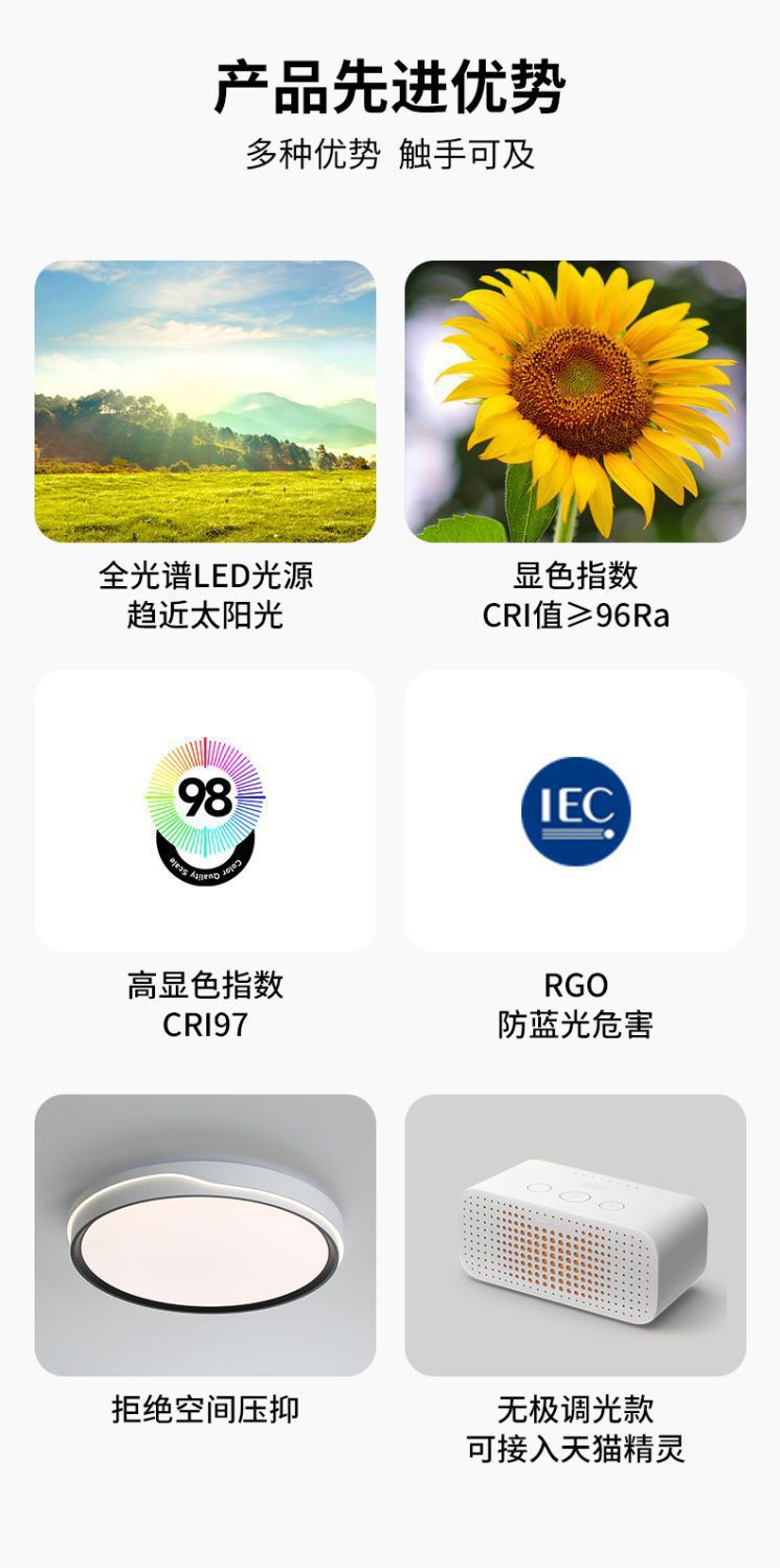 Full Spectrum Bedroom Lamp Cream Style Room Lamp Simple Modern Living Room led Eye Protection Ceiling Lamp Children's Room Lamp