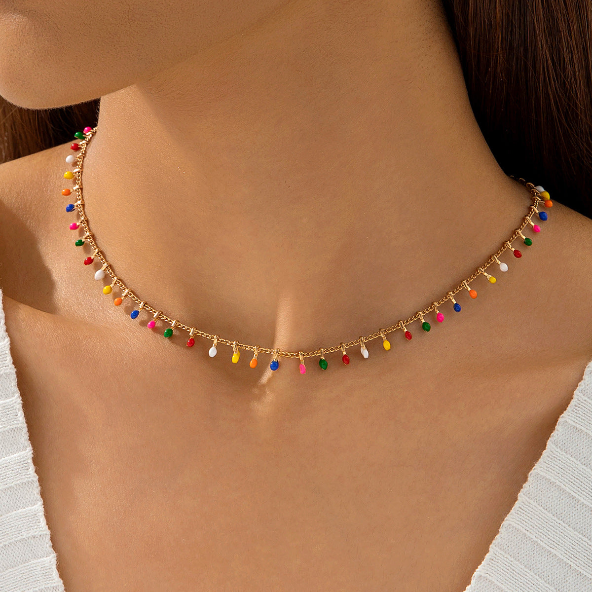 European and American Jewelry Retro Light Luxury High-end Cross Necklace Fashionable Tassel Multi-layer Stacking Wear Y Type Necklace