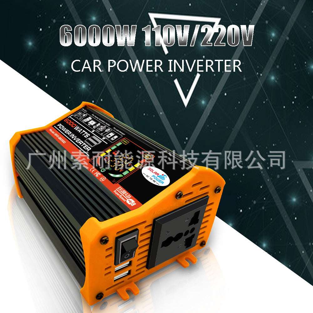 Vehicle Inverter500W 12V Turn110V/220V Intelligent Digital Display Double USB inverter Export