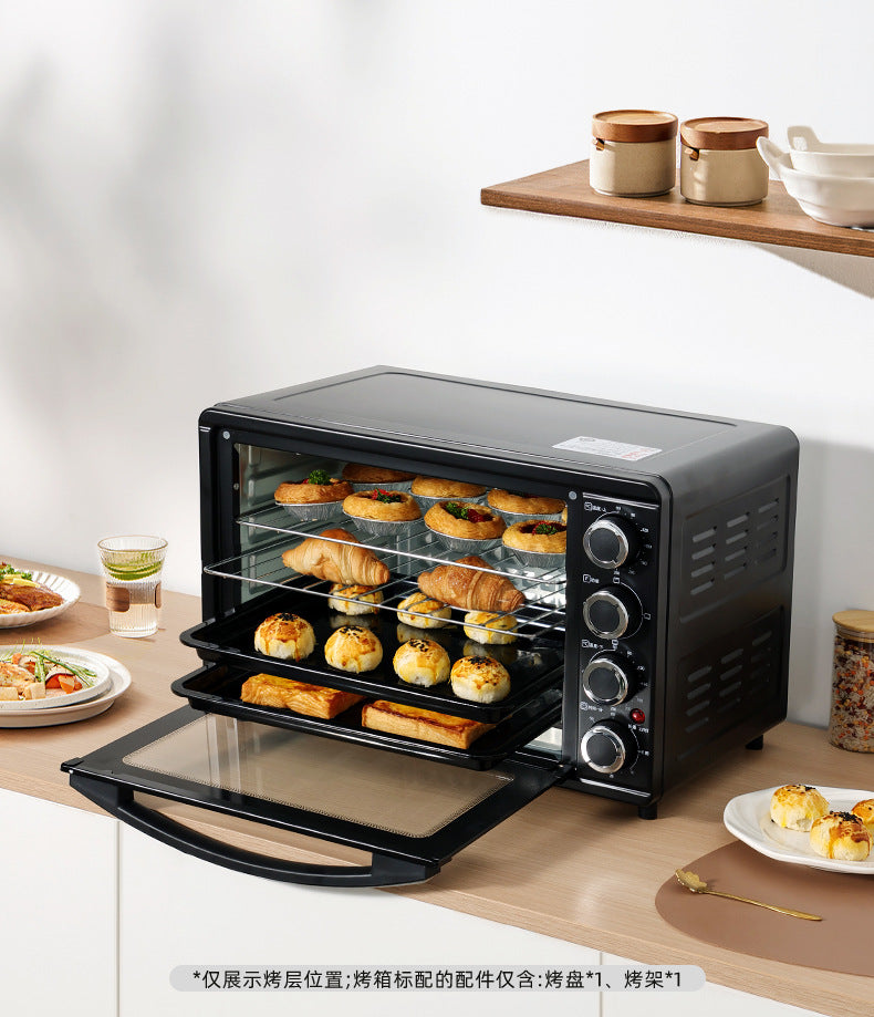 32L Electric Oven Household Mini Multi-Functional Baking Pizza Cake Multi-Functional Large Capacity Oven Roast Chicken