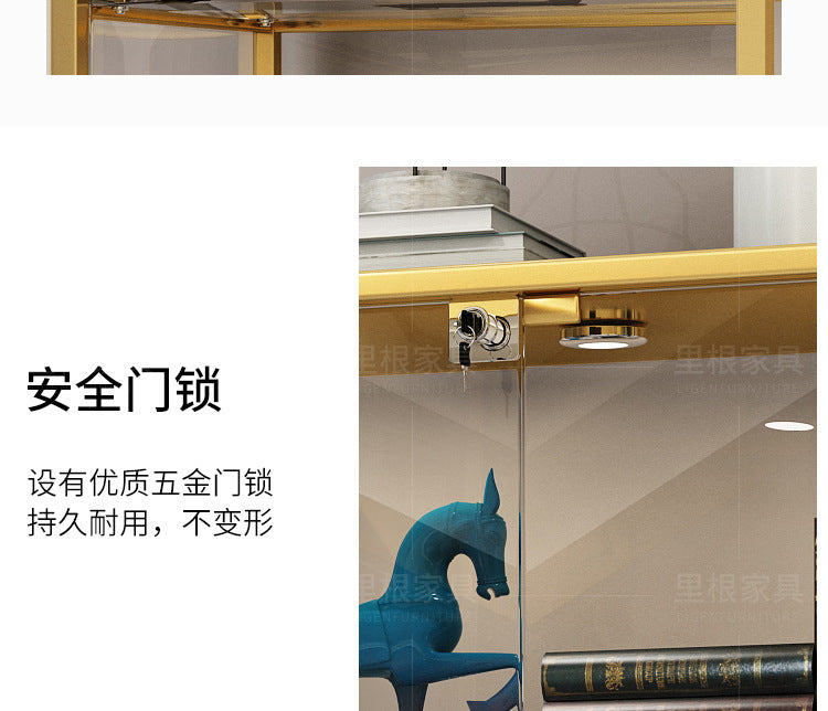 Simple Wine Cabinet Wall-Mounted Living Room Modern Simple Glass Storage Cabinet Home Storage Cabinet Light Luxury High-End Display Cabinet