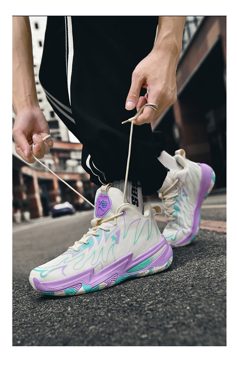 Basketball shoes for men and women, mesh breathable, non-slip, wear-resistant, shock-absorbing sneakers for students and teenagers, professional training sports shoes