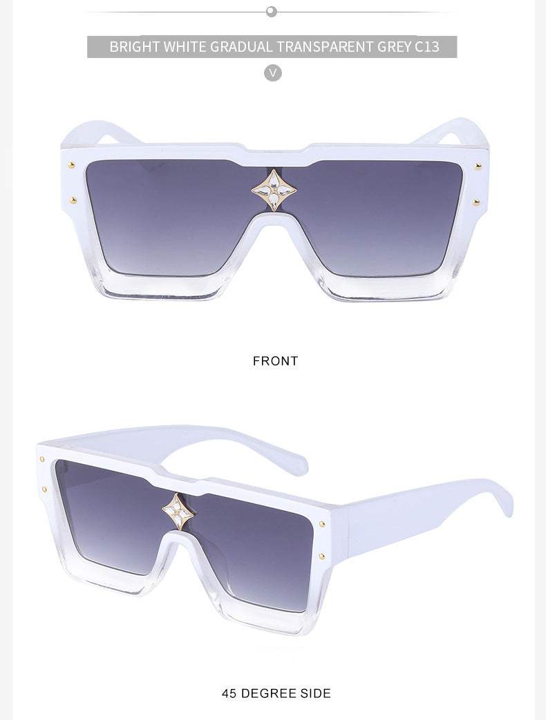 2025European and American 0k Rich Women Large Frame Sunglasses New One-piece Internet Celebrity Sunglasses for Women Trendy sunglasses