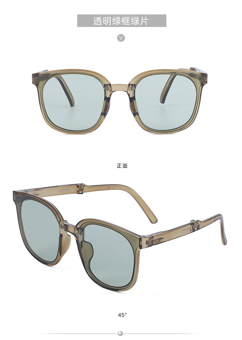 New Fashion Foldable Sunglasses for Women UV Protection Polarized Sunglasses Trendy Portable Full Frame Sun Glasses