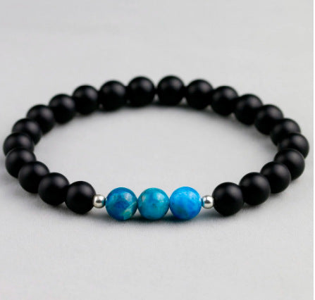 Popular Natural Stone White Pine Gold Flakes Bracelet Bracelet Unisex Bracelet Manufacturer Direct Sale