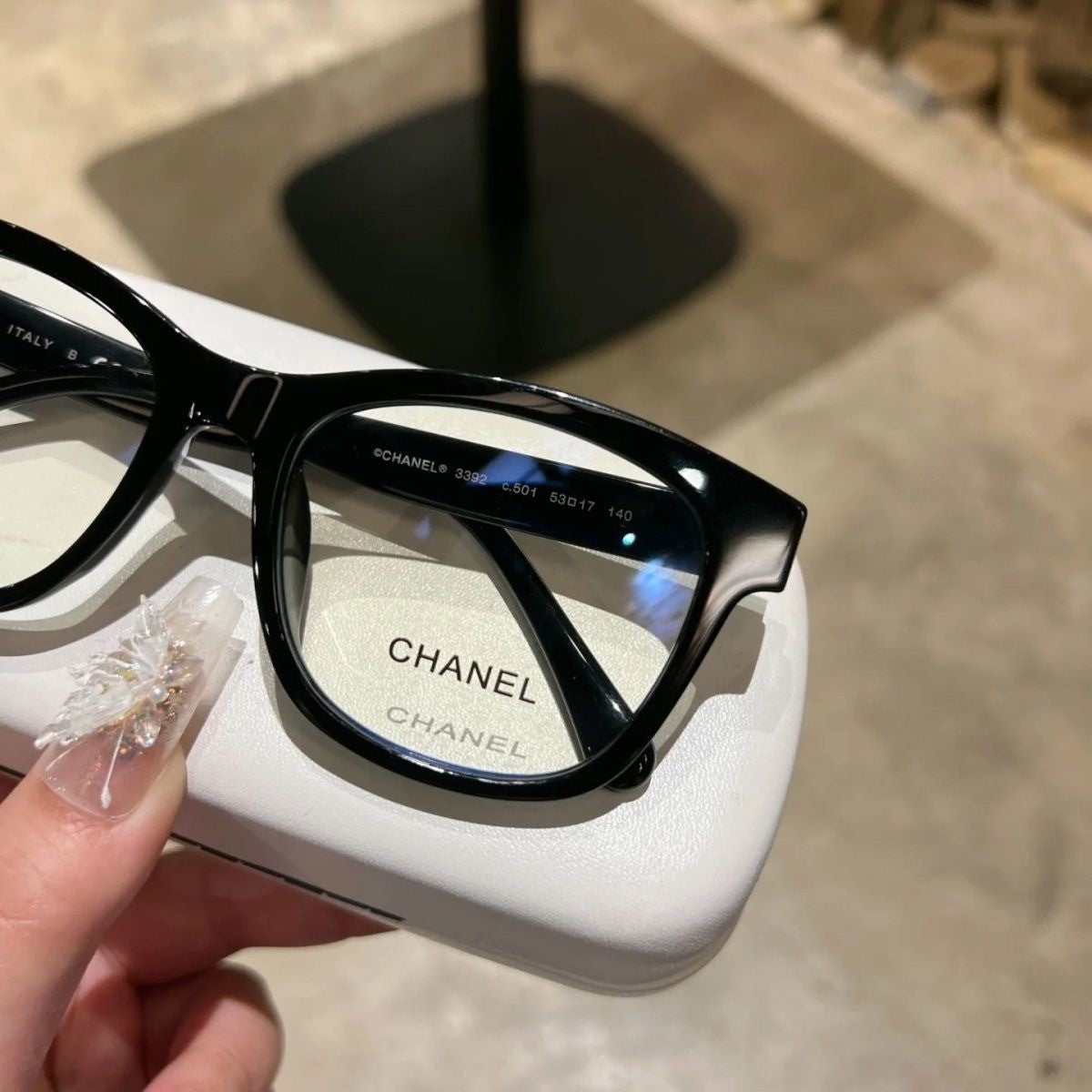 Xiaoxiangjia CH3392No Makeup Black Frame Women's Non-Prescription Glasses Frame Acetate Myopia Glasses Can Be Fitted with Prescription No Makeup Can Be Fitted