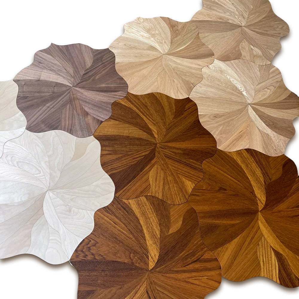 Customizable 12mm Lotus Pattern Oak Laminate Flooring | Decorative Engineered Wood Floor for Luxury Interior Outdoor/Exterior