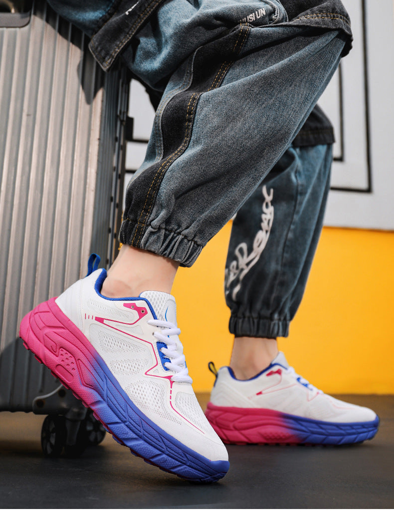 Dropshipping Couple Casual Sports Shoes Student Running Shoes Marathon Running Shoes Jacquard Foreign Trade Live Streaming Men's Shoes