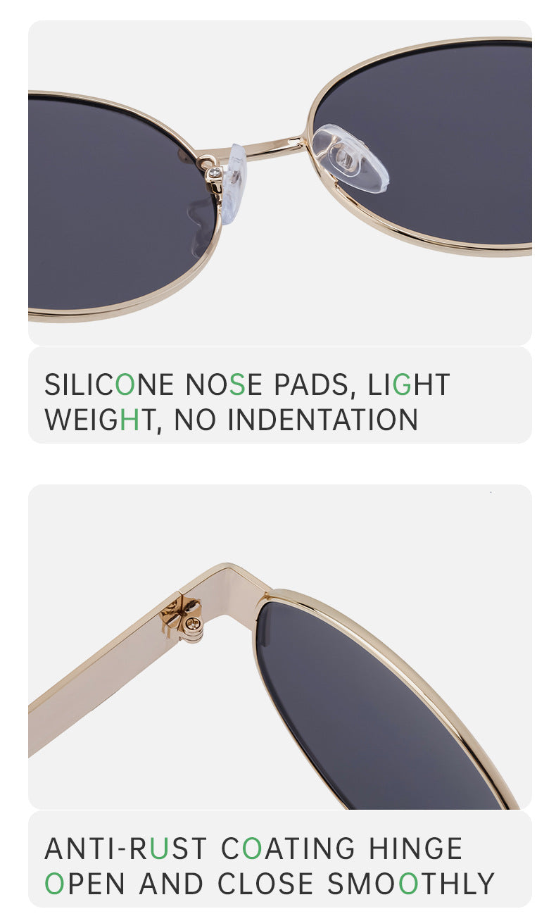 New European and American Fashion Oval Frame Sunglasses for Women High-end Sunglasses for Women Trendy Sunscreen Wholesale sunglass