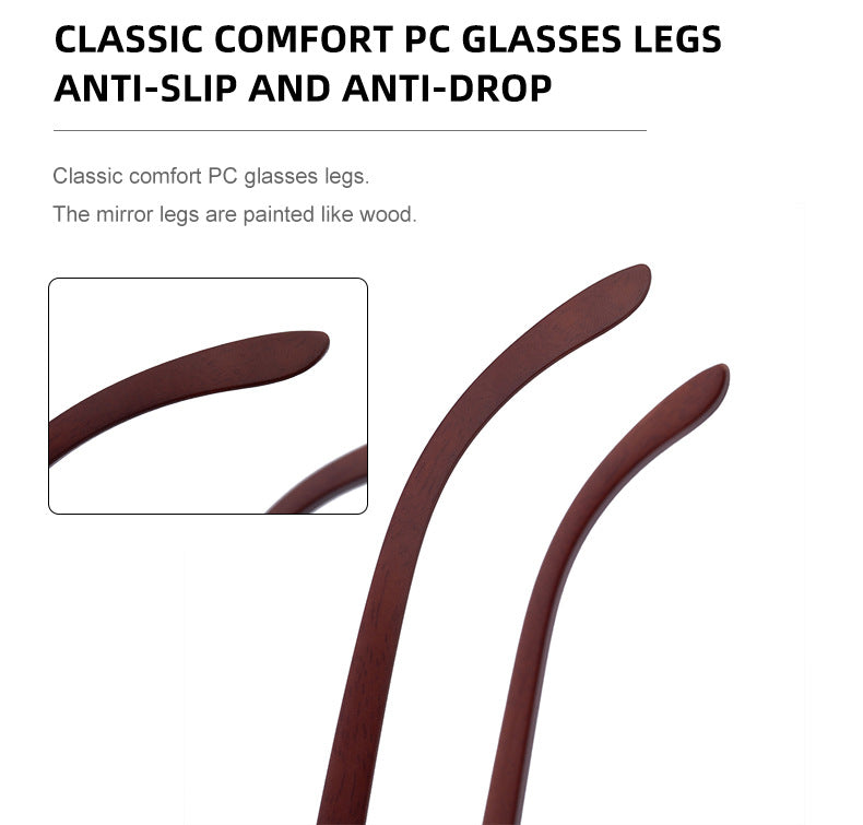 2025New European and American Retro Frameless Sunglasses for Men with Diamond Cut Edge and Imitation Wood Grain Temples Wholesale