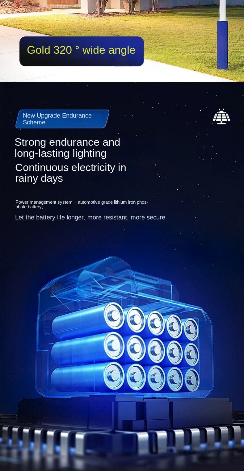 Integrated Solar Street Light Intelligent Waterproof Explosion Bright Household Garden Light ABS Shell Solar Lamp 8000W